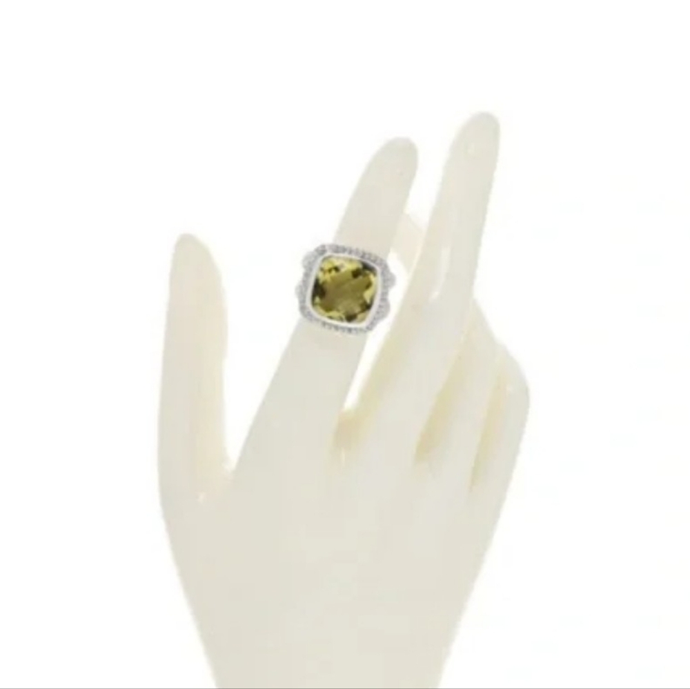 Authentic yurman 14MM albion lemon citrine diamonds ring size 7